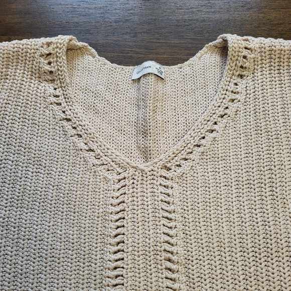 Gentle Fawn women's V-neck cotton Oversize  long sleeve sweater size M - Picture 4 of 8